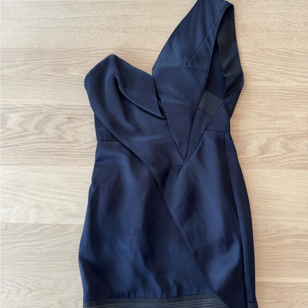 Anthony Vaccarello Black One-Shoulder Dress